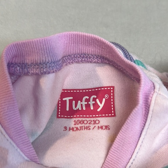 Tuffy Pink with some purple Baby Onesie/sleeper - Picture 2 of 5
